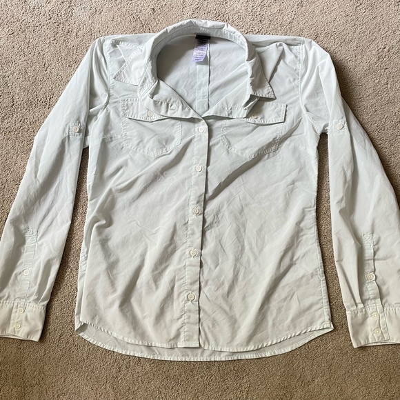 Patagonia Tops - Patagonia Baby Blue Button Down Pocket Hiking Shirt Gardening Top Beach Fishing